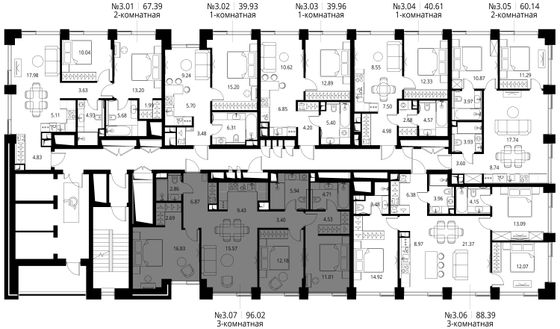 Продажа 3-комнатной квартиры 96 м², 3/27 этаж