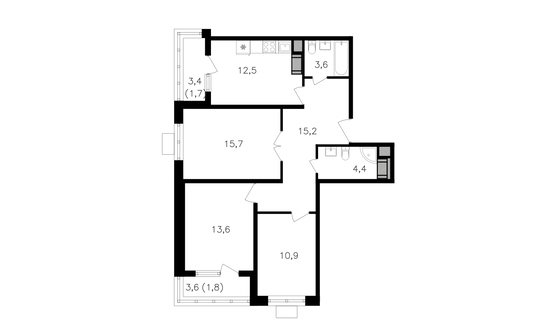 Продажа 3-комнатной квартиры 79,4 м², 7/27 этаж