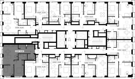 Продажа 2-комнатной квартиры 65,8 м², 35/48 этаж