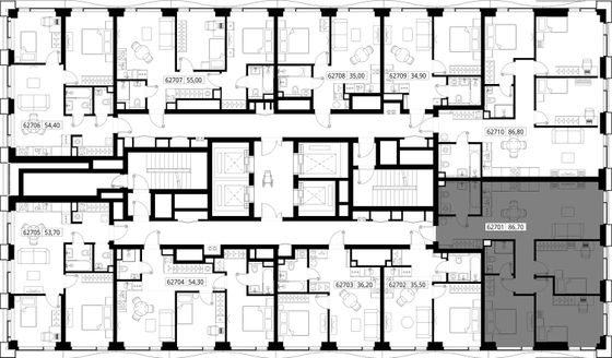 Продажа 3-комнатной квартиры 86,7 м², 27/48 этаж