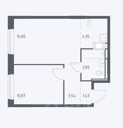 Продажа 2-комнатной квартиры 40,6 м², 4/8 этаж