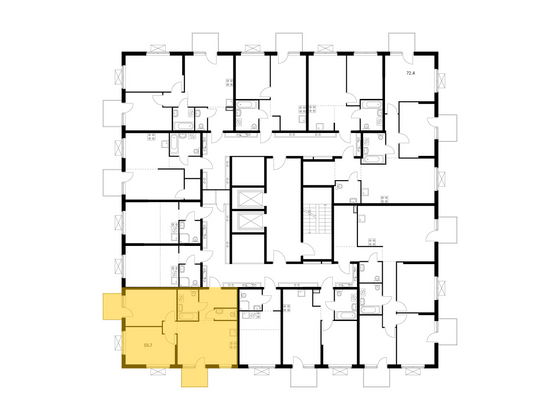 Продажа 2-комнатной квартиры 55,7 м², 6/17 этаж