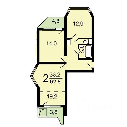 Продажа 2-комнатной квартиры 63,3 м², 11/17 этаж