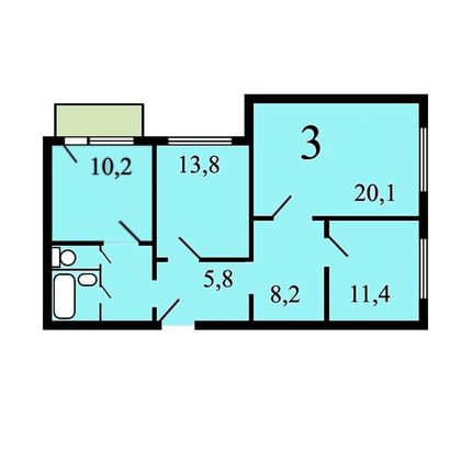 Продажа 3-комнатной квартиры 78,1 м², 17/22 этаж