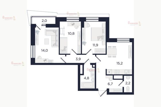 Продажа 3-комнатной квартиры 71 м², 3/29 этаж