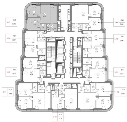 Продажа 2-комнатной квартиры 54,7 м², 24/53 этаж