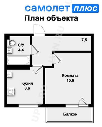 Продажа 1-комнатной квартиры 36 м², 9/9 этаж