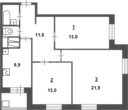 Продажа 3-комнатной квартиры 74 м², 3/23 этаж