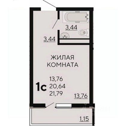 Продажа квартиры-студии 22 м², 8/8 этаж