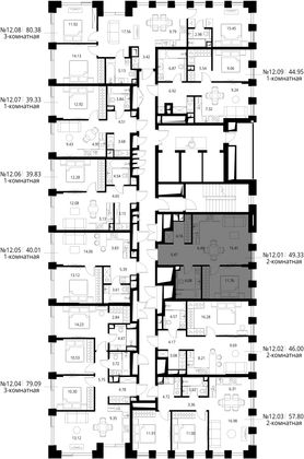 Продажа 2-комнатной квартиры 49,3 м², 12/26 этаж