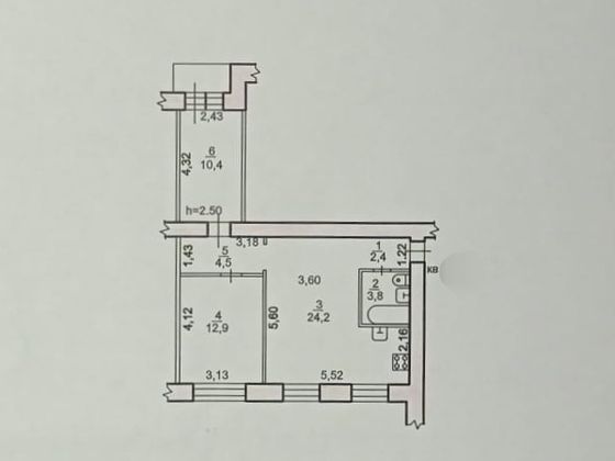 Продажа 3-комнатной квартиры 58 м², 6/9 этаж