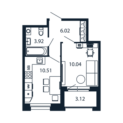 Продажа 1-комнатной квартиры 32 м², 5/12 этаж