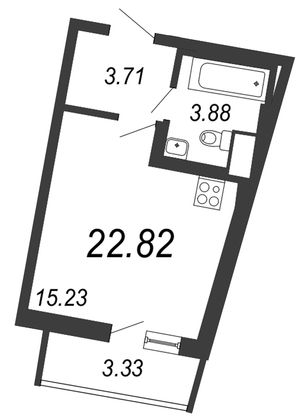 Продажа квартиры-студии 22,8 м², 16/21 этаж