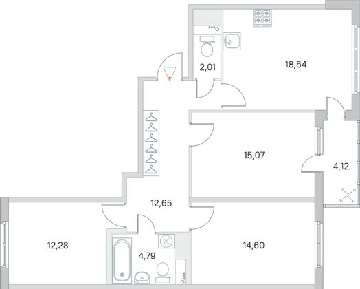 Продажа 3-комнатной квартиры 82,1 м², 4/8 этаж