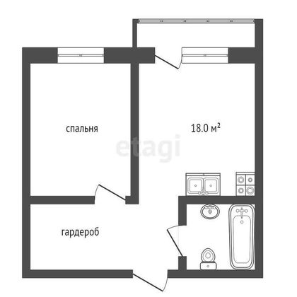 Продажа 1-комнатной квартиры 40,8 м², 10/10 этаж