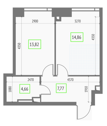 Продажа 1-комнатной квартиры 41,1 м², 13/57 этаж