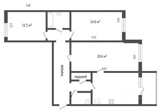 Продажа 3-комнатной квартиры 73,5 м², 9/9 этаж