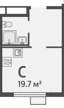 Продажа квартиры-студии 19,7 м², 4/5 этаж