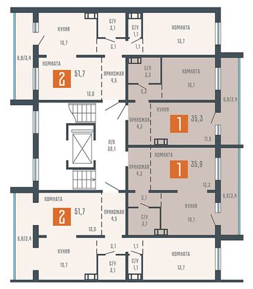 Продажа 1-комнатной квартиры 35,9 м², 3/10 этаж