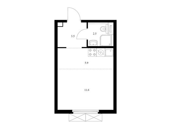 Продажа квартиры-студии 23,5 м², 30/33 этаж