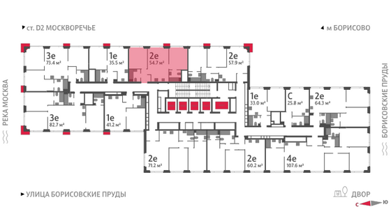 Продажа 2-комнатной квартиры 54,7 м², 37/52 этаж