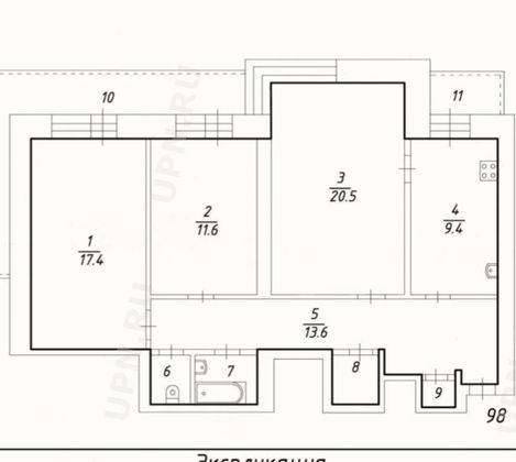 Продажа 3-комнатной квартиры 78 м², 9/10 этаж