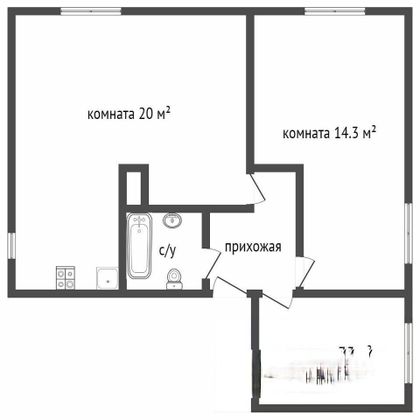 Продажа 3-комнатной квартиры 49,9 м², 2/5 этаж