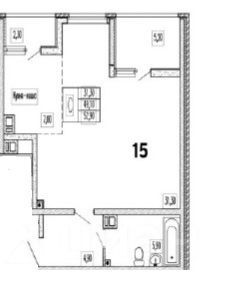 Продажа 2-комнатной квартиры 52,9 м², 2/17 этаж