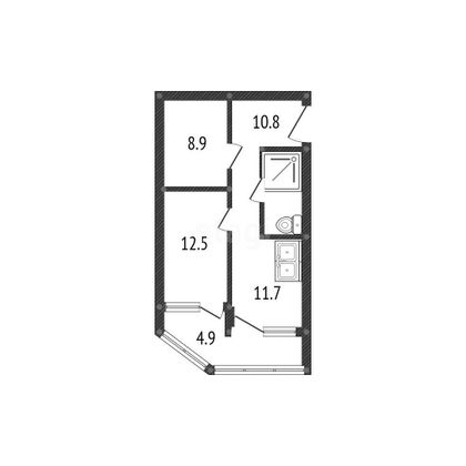 Продажа 2-комнатной квартиры 49,3 м², 9/24 этаж
