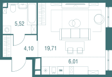 Продажа квартиры-студии 35,3 м², 2/24 этаж