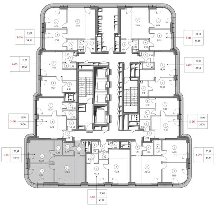 Продажа 2-комнатной квартиры 60,9 м², 35/53 этаж