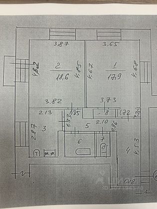 Продажа 2-комнатной квартиры 59 м², 4/4 этаж