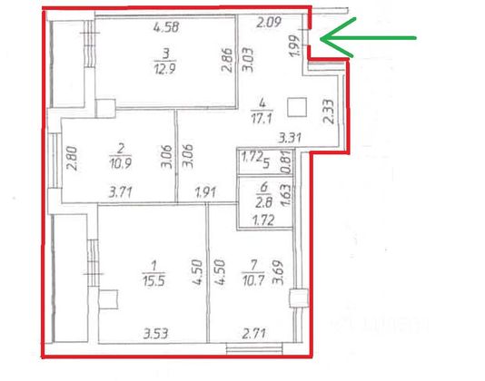 Продажа 3-комнатной квартиры 71,3 м², 21/26 этаж