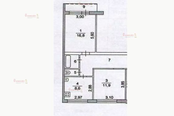 Аренда 2-комнатной квартиры 60 м², 3/3 этаж