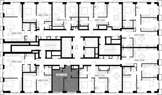 Продажа 1-комнатной квартиры 33 м², 46/48 этаж