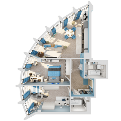 Продажа 3-комнатной квартиры 90,8 м², 7/8 этаж