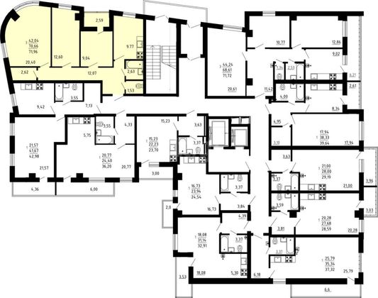 Продажа 3-комнатной квартиры 71,9 м², 15/16 этаж