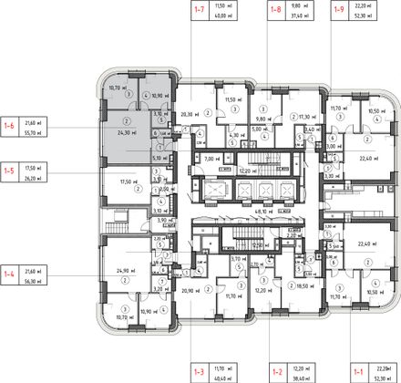 Продажа 2-комнатной квартиры 55,2 м², 2/53 этаж