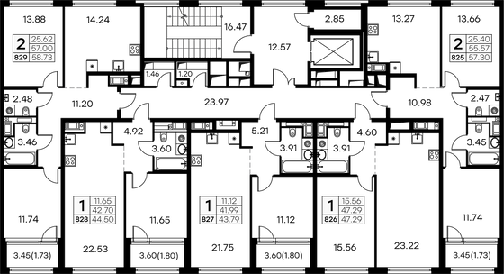 58,7 м², 2-комн. квартира, 3/19 этаж