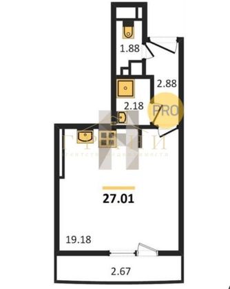 Продажа квартиры-студии 27 м², 7/25 этаж