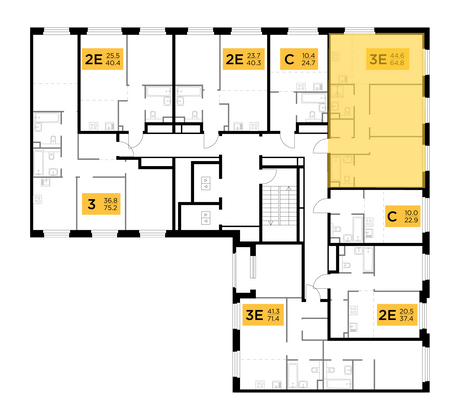 Продажа 3-комнатной квартиры 64,8 м², 10/20 этаж