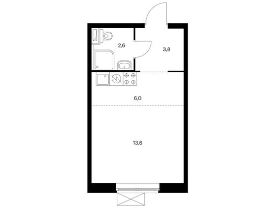 Продажа квартиры-студии 26 м², 15/33 этаж