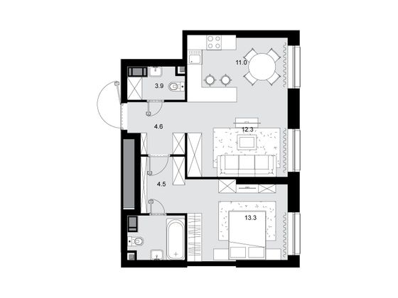 Продажа 2-комнатной квартиры 52,3 м², 6/28 этаж