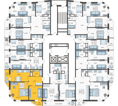 Продажа 2-комнатной квартиры 62,5 м², 15/16 этаж