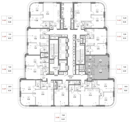 Продажа 1-комнатной квартиры 40,2 м², 51/53 этаж