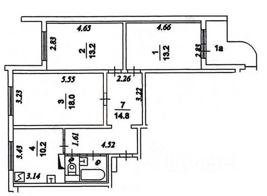 Продажа 3-комнатной квартиры 72,6 м², 4/16 этаж