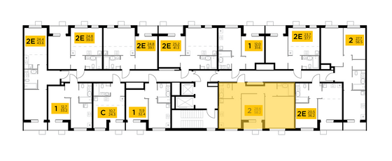 Продажа 2-комнатной квартиры 58,2 м², 12/15 этаж