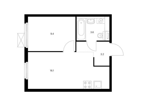 Продажа 1-комнатной квартиры 32,3 м², 32/32 этаж