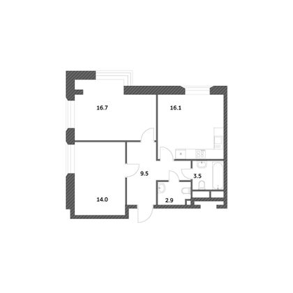 Продажа 2-комнатной квартиры 62,5 м², 11/23 этаж