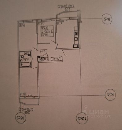 Продажа 3-комнатной квартиры 77,5 м², 10/14 этаж